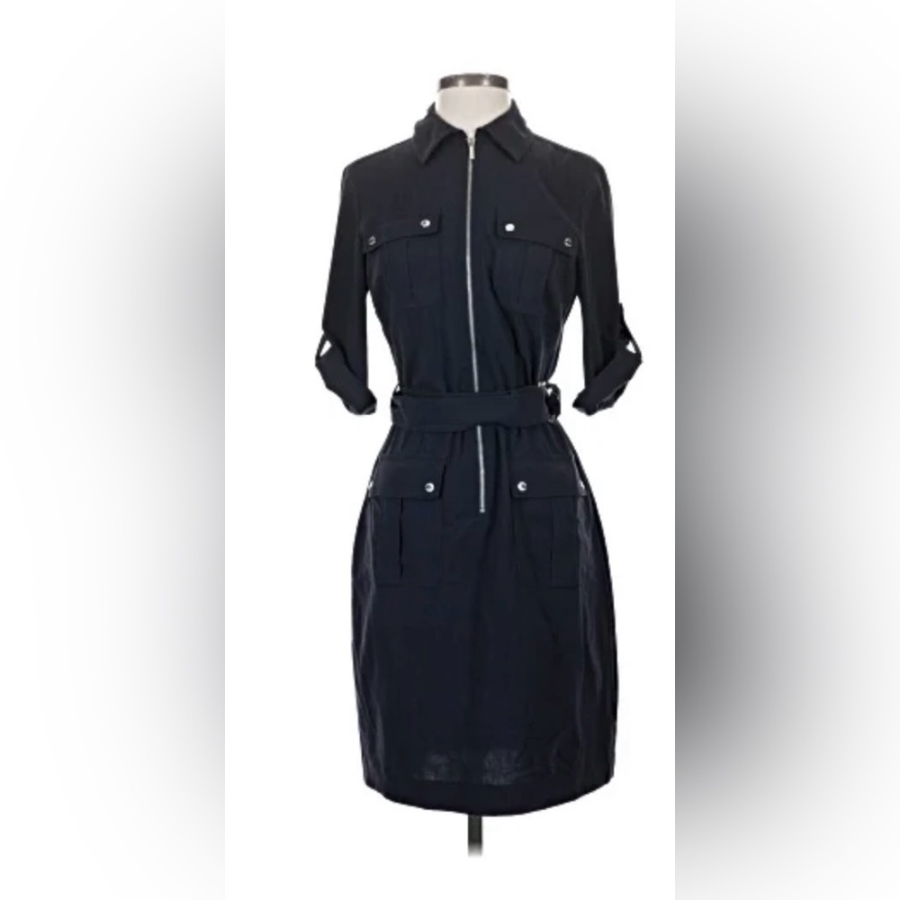 Black Michael Kors Shirt Dress with Belt size large.